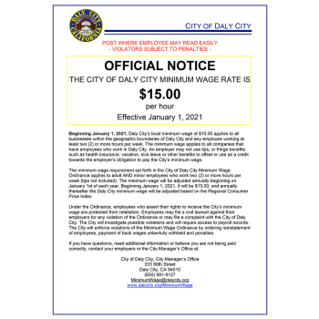 City of Daly City Minimum Wage