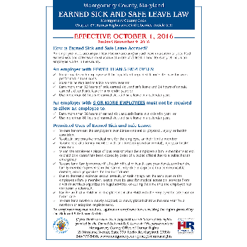 Montgomery County Earned Sick and Safe Leave Law