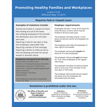 Philadelphia Promoting Healthy Families and Workplaces Poster