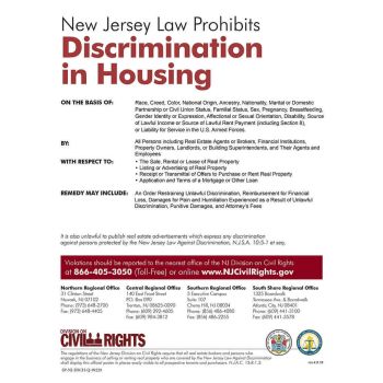 New Jersey Discrimination in Housing Poster