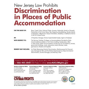 New Jersey Prohibits Discrimination in Places of Public Accommodation Poster