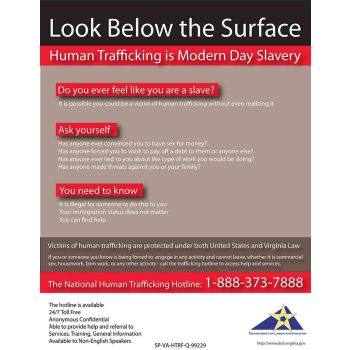 Virginia Human Trafficking Poster