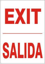 Exit Sign - Bilingual (10"x14")